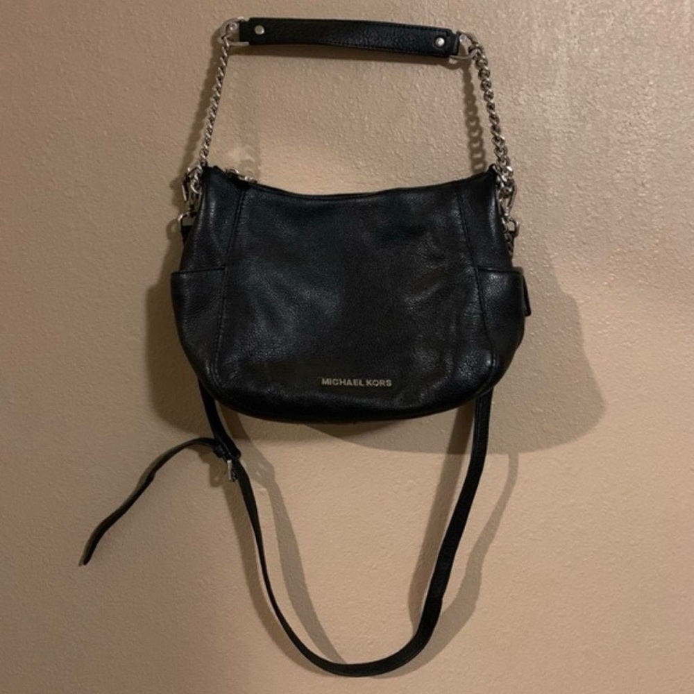 Michael Kors Black Leather Chain Shoulder Bag